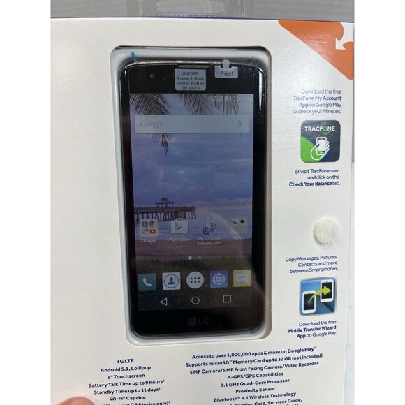 LG Treasure LTE L52VL TracFone 8GB Black Android Smartphone New Factory Sealed - Picture 5 of 11